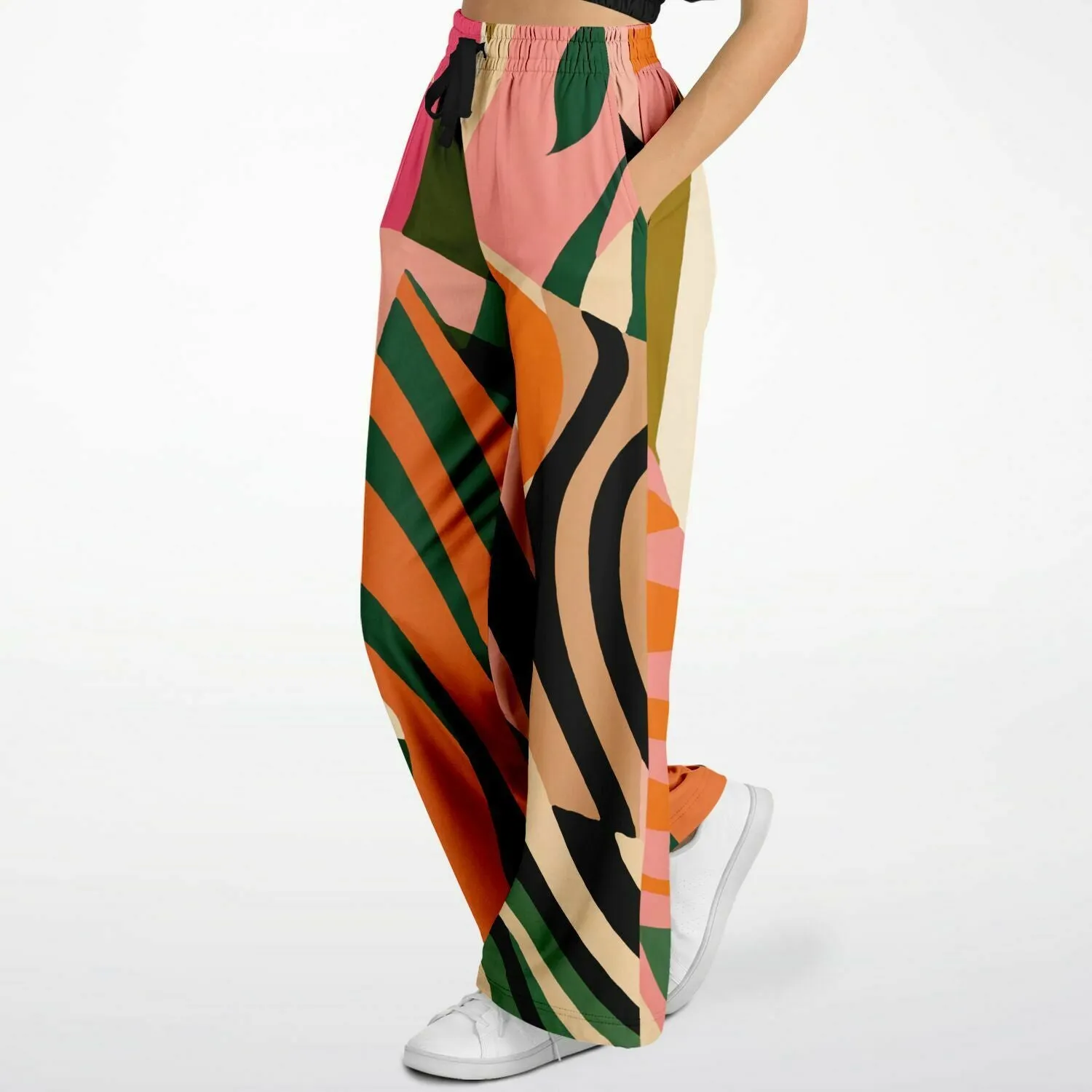 Miami Shores Tropical Zebra Eco-Poly Wide Leg Pants