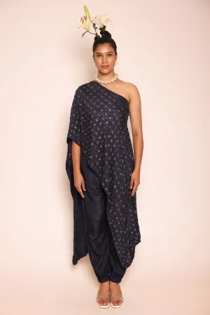 Midnight Blue Draped Top & Pants