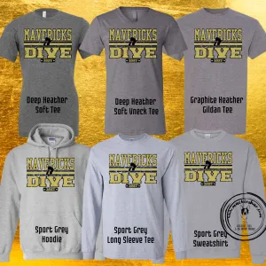 MSHS Swim- Mavericks Dive 2025 Distressed with Diver Grey Gear