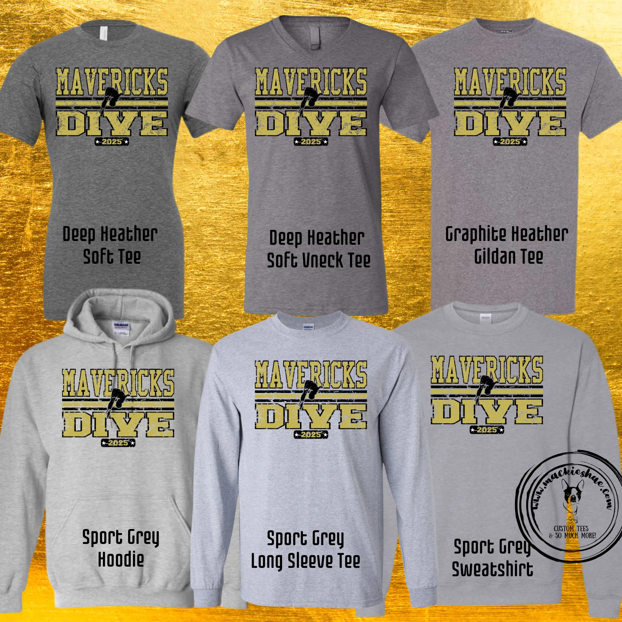 MSHS Swim- Mavericks Dive 2025 Distressed with Diver Grey Gear