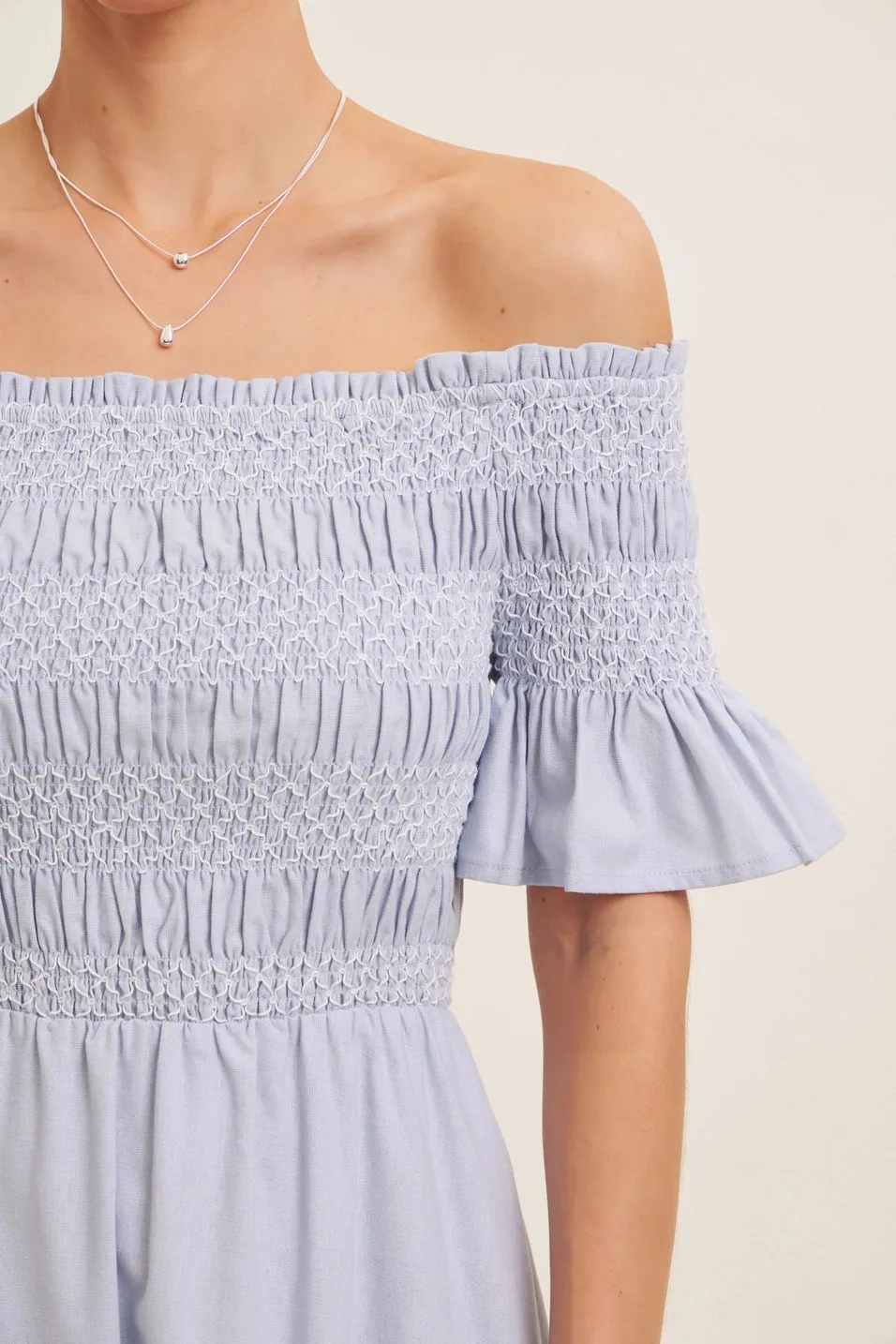 NB Off Shoulder Linen Maxi Dress