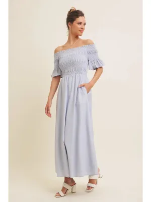 NB Off Shoulder Linen Maxi Dress