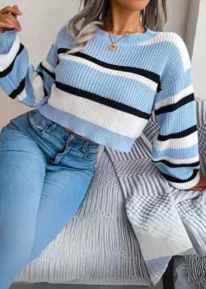 Nevaeh  Striped Knit Cropped Sweater