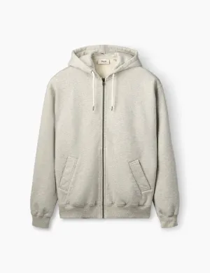 NOON ZIP HOODIE - SNOW MELANGE