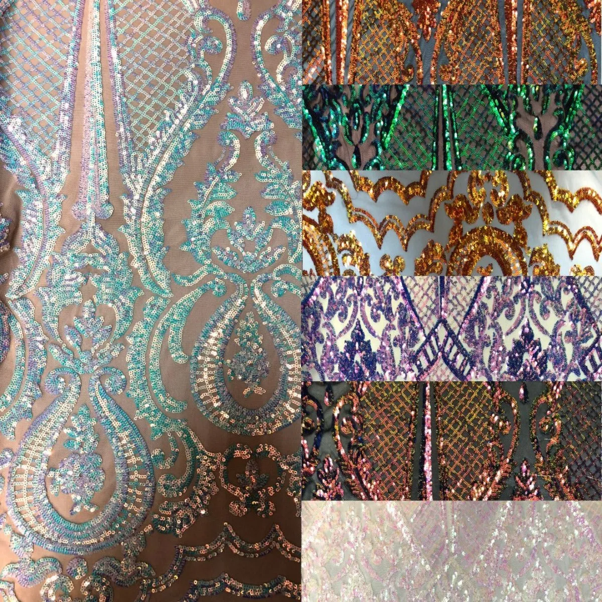 Orange II Iridescent Chantal Deluxe Sequin Fabric