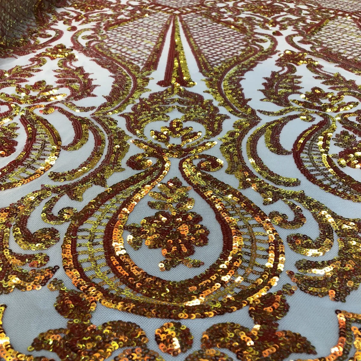 Orange II Iridescent Chantal Deluxe Sequin Fabric
