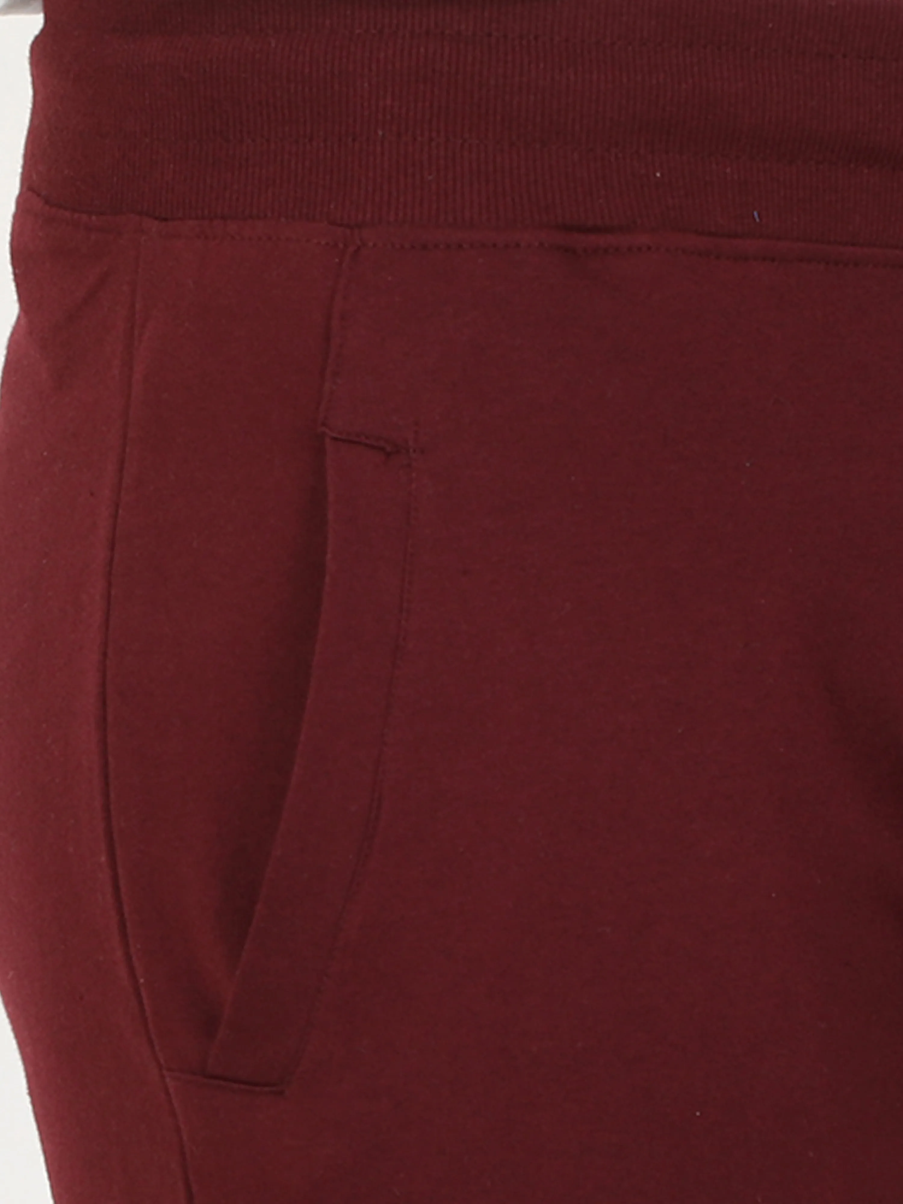 Plain Maroon Women Jogger Pants
