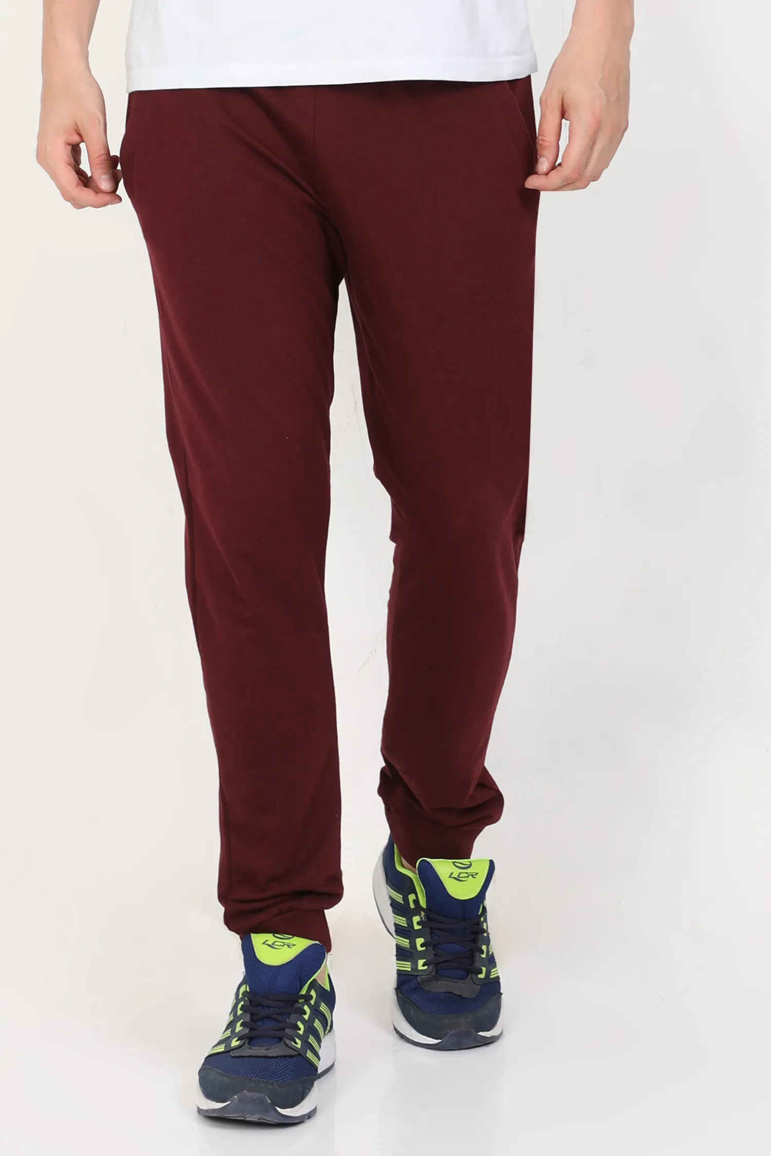 Plain Maroon Women Jogger Pants