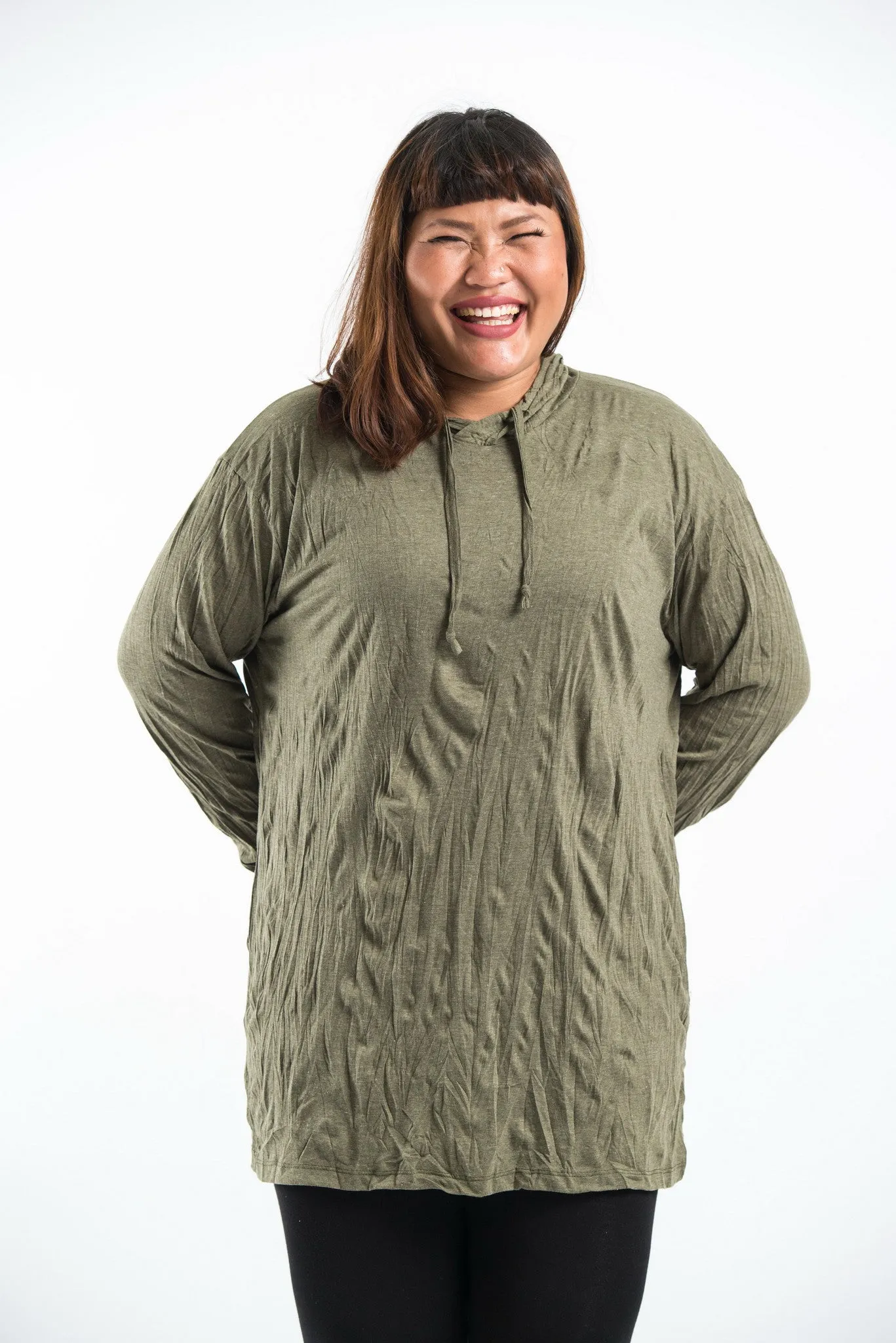 Plus Size Sure Design Unisex Blank Hoodie Green