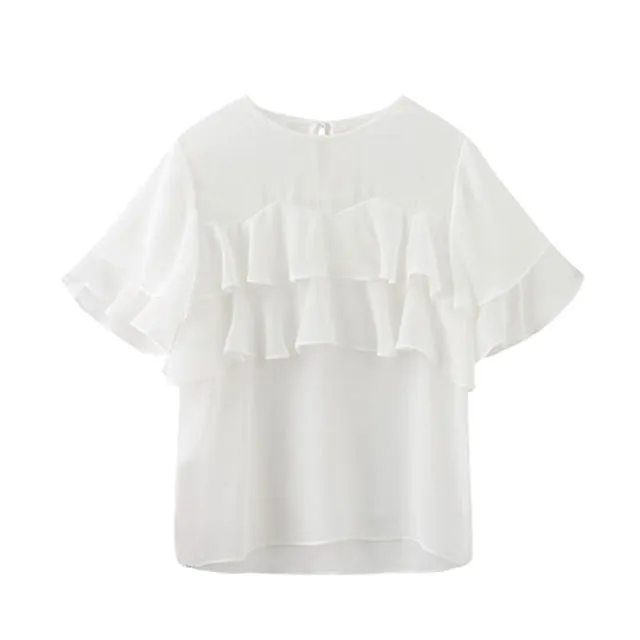 Purpdrank - Chiffon Printed 2 Pieces Women Skirts Sets Summer New Ruffles T-Shirts And A-Line Skirts Elegant Office Lady Clothing Suits