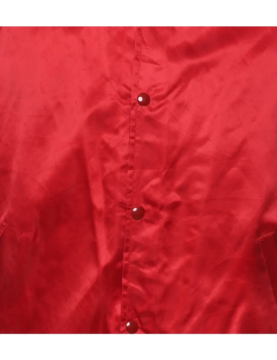 Red & White Contrast Bomber Jacket - M