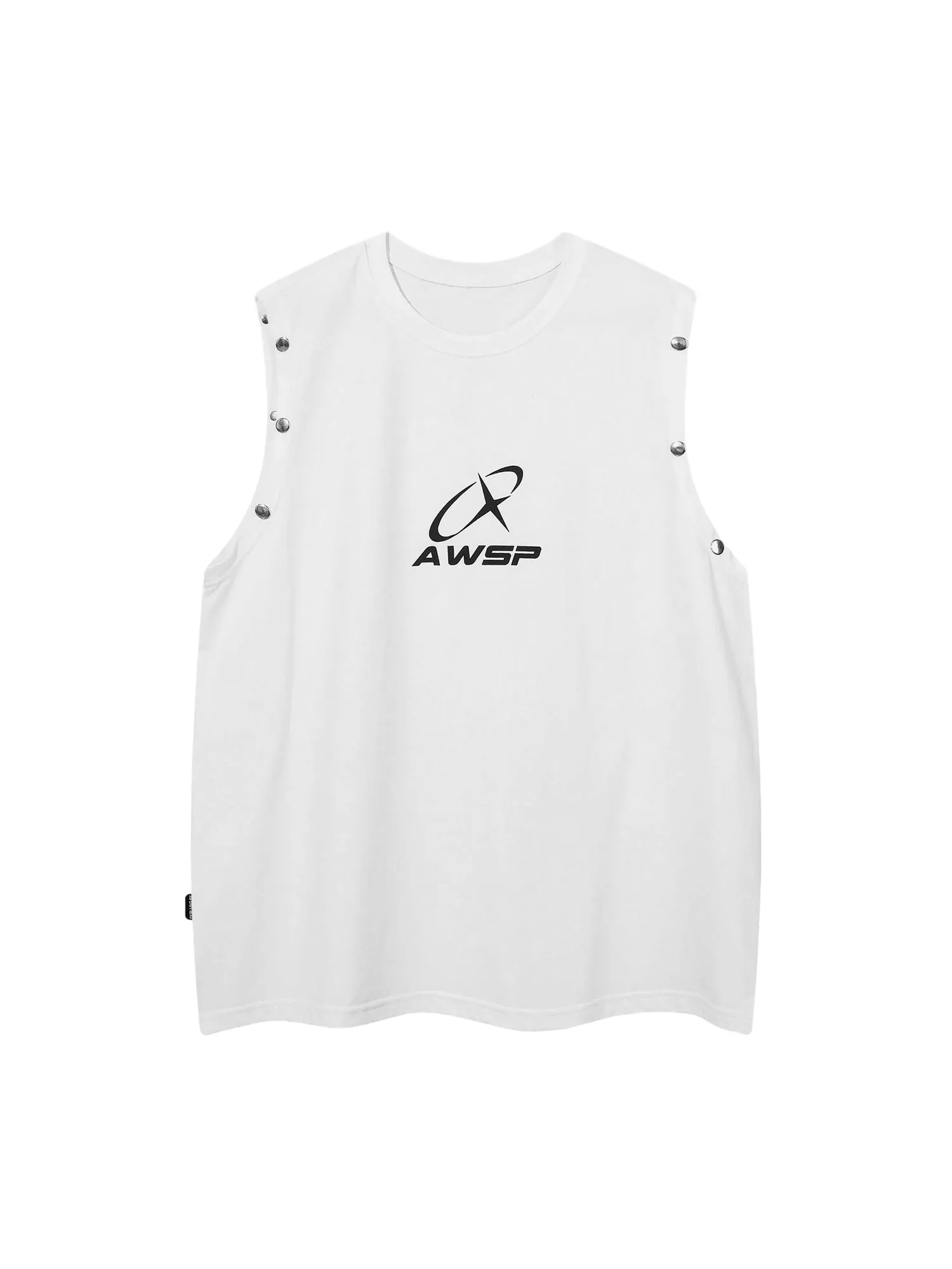 Retro Hip-hop Button Letter Print Vest