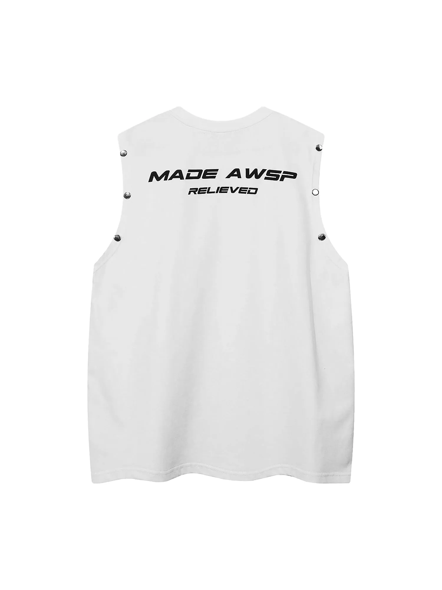 Retro Hip-hop Button Letter Print Vest