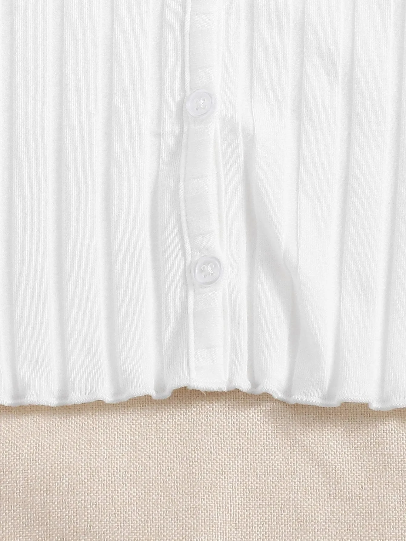 SHEIN EZwear Rib-knit Single Breasted Tee