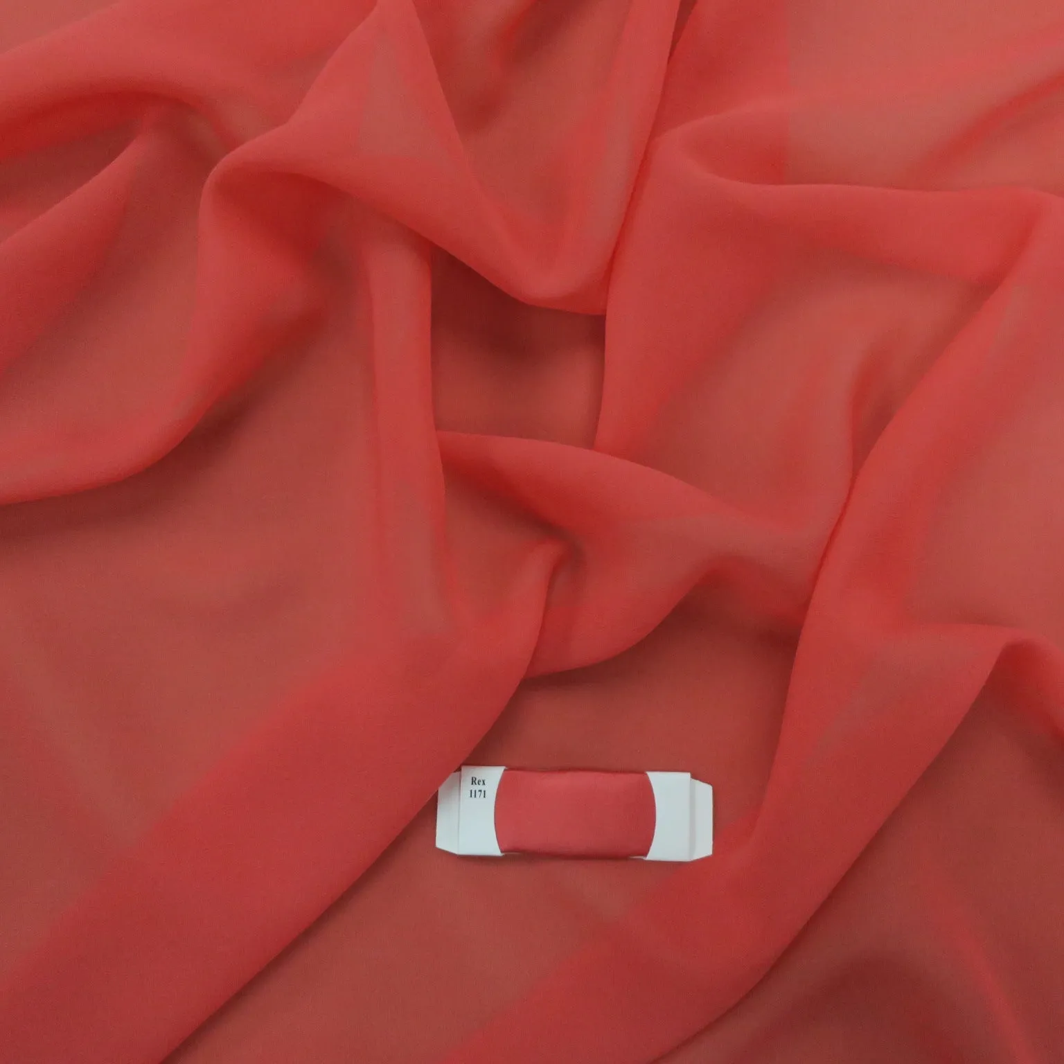 Silk Georgette Chiffon Fabric 54" Coral Solid 10mm 100% Silk