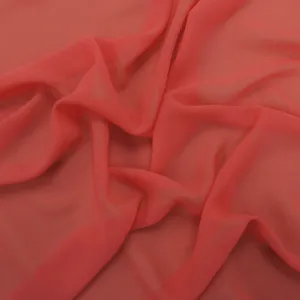 Silk Georgette Chiffon Fabric 54" Coral Solid 10mm 100% Silk