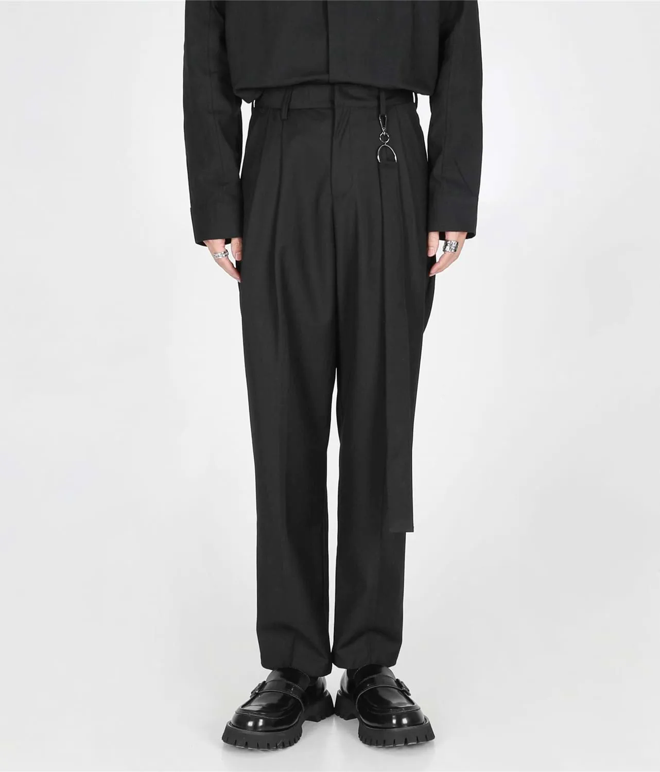 Slim Fit Lightweight Pants with Strap