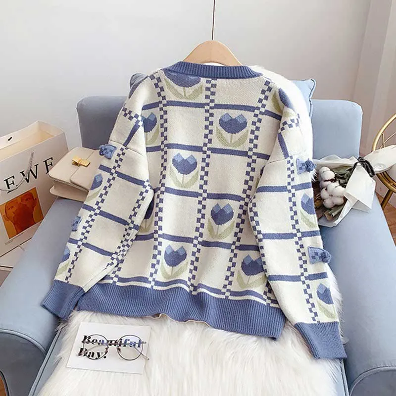 Soft Gentle Bowknot College Style Knitted Women's Cardigan