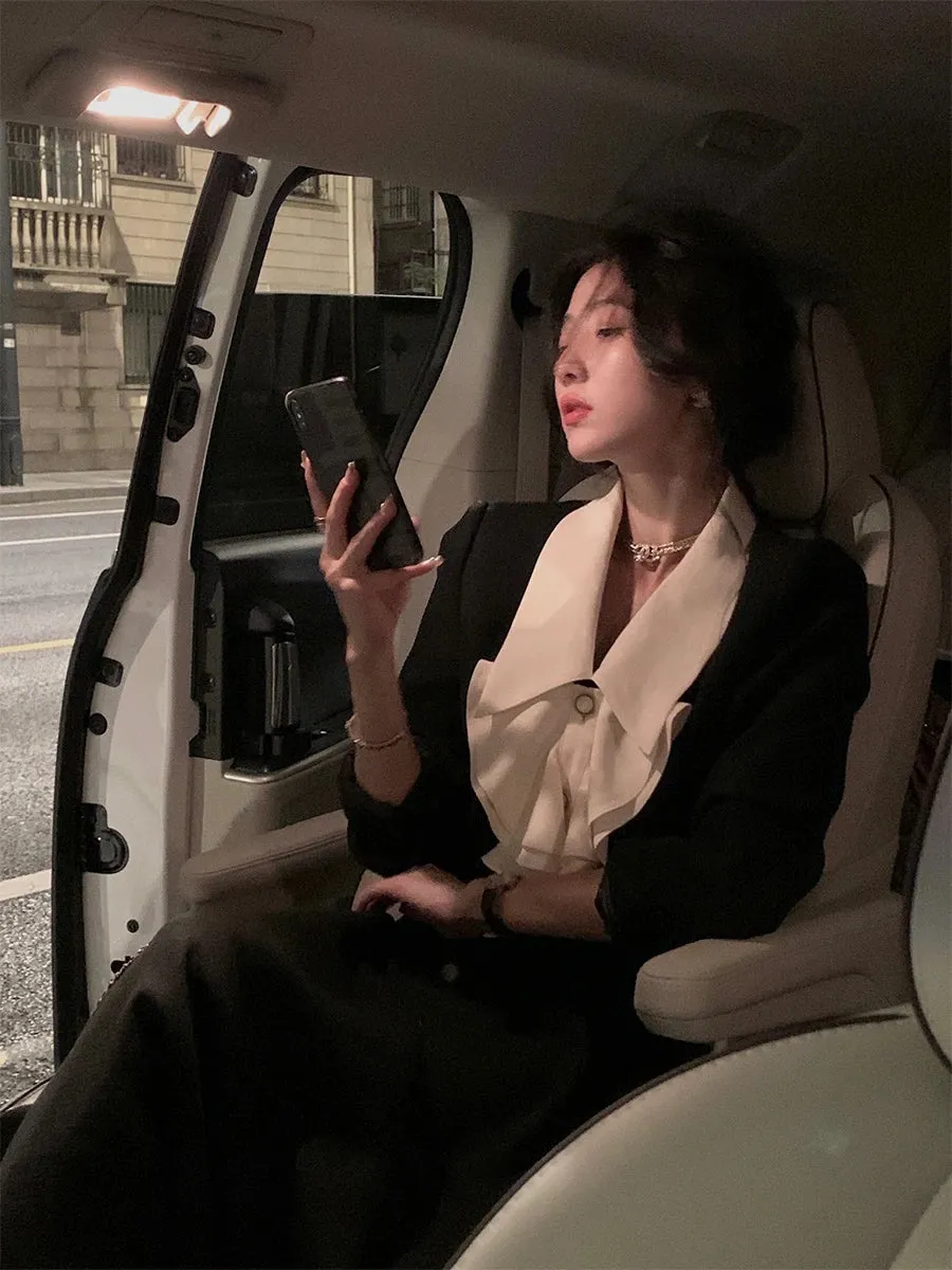 srczz  -  Women Spring Elegant Casual Skirts Suit Vintage Chic Jackets Coat A-Line Saya 2 Pieces Set Female Party Birthday Clothes Outfits