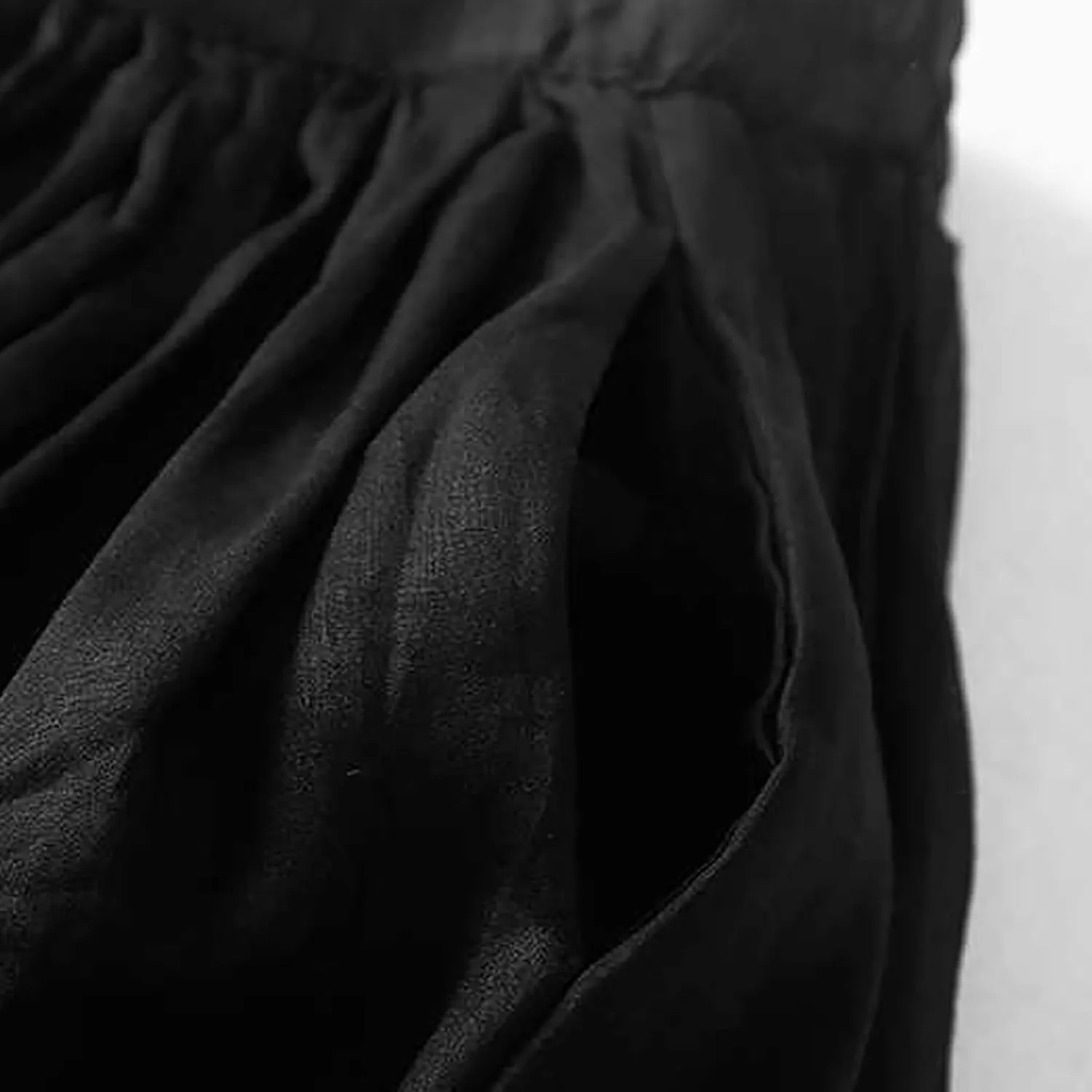 Summer Skirts for Women 2024 Drawstring Elastic Waist Solid Maxi Skirt Dress Causal Ruffle Cotton Linen a-Line Skirt