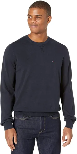 Tommy Hilfiger Men's Solid Crewneck Sweater  Color Sky Captain Size S
