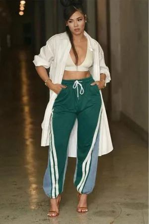 Track Denim Contrast Joggers