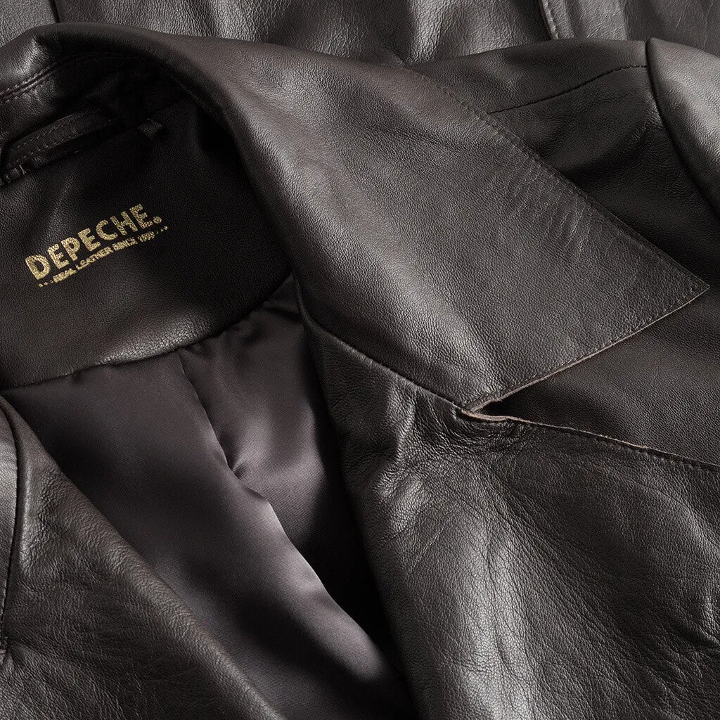 Trendy Naia trenchcoat in soft leather / 51118 - Chocolate