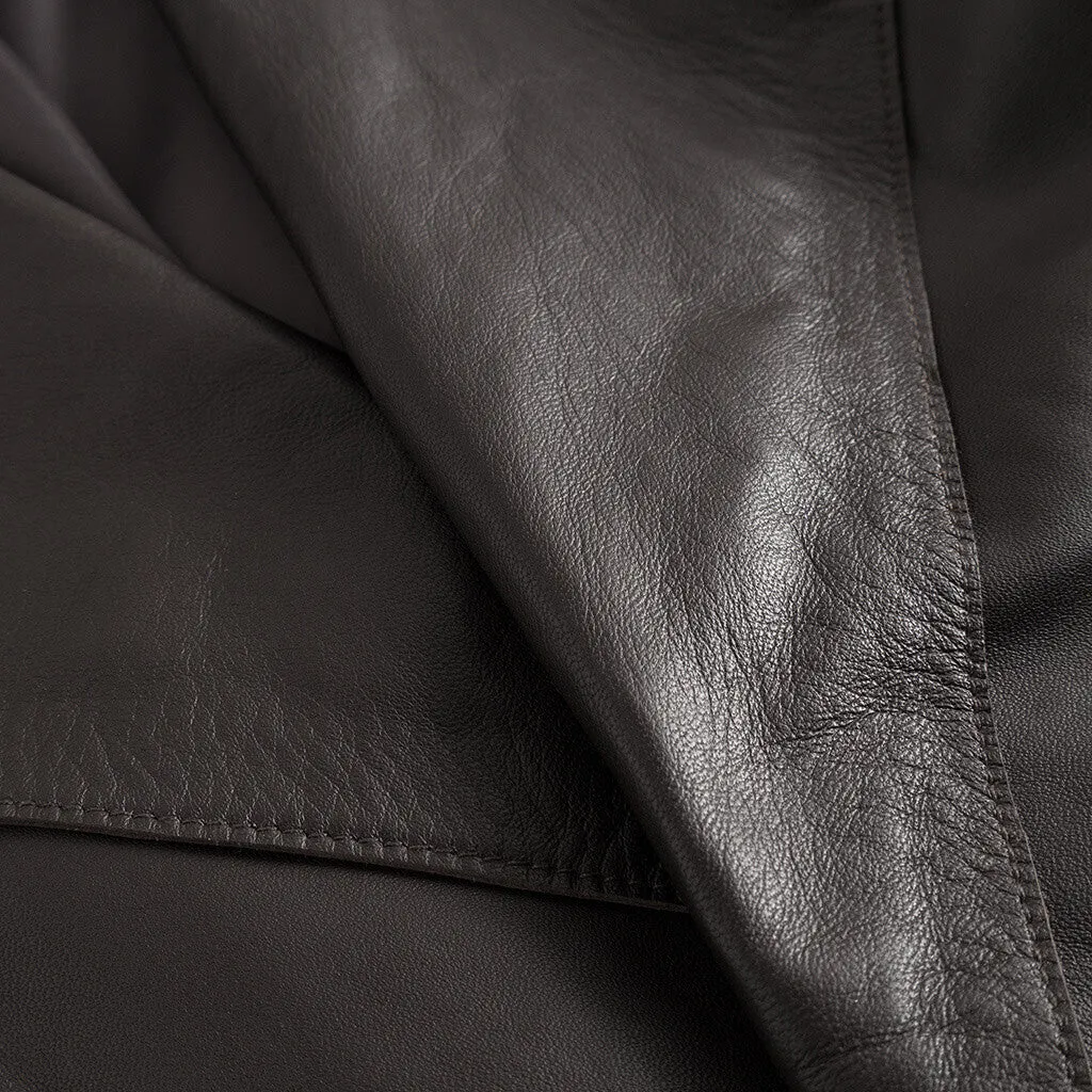 Trendy Naia trenchcoat in soft leather / 51118 - Chocolate