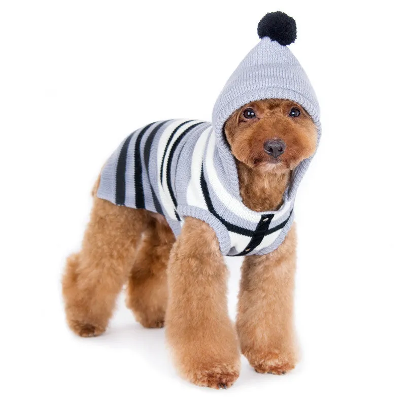 UNEVEN BLACK STRIPE DOG SWEATER