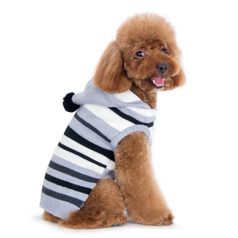 UNEVEN BLACK STRIPE DOG SWEATER