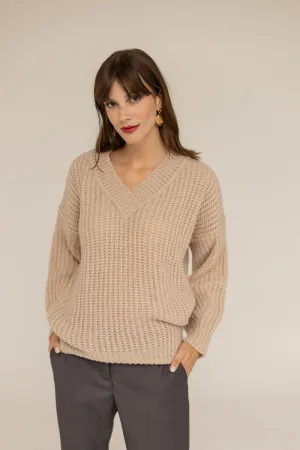 Victoria Merino Wool Sweater- Beige