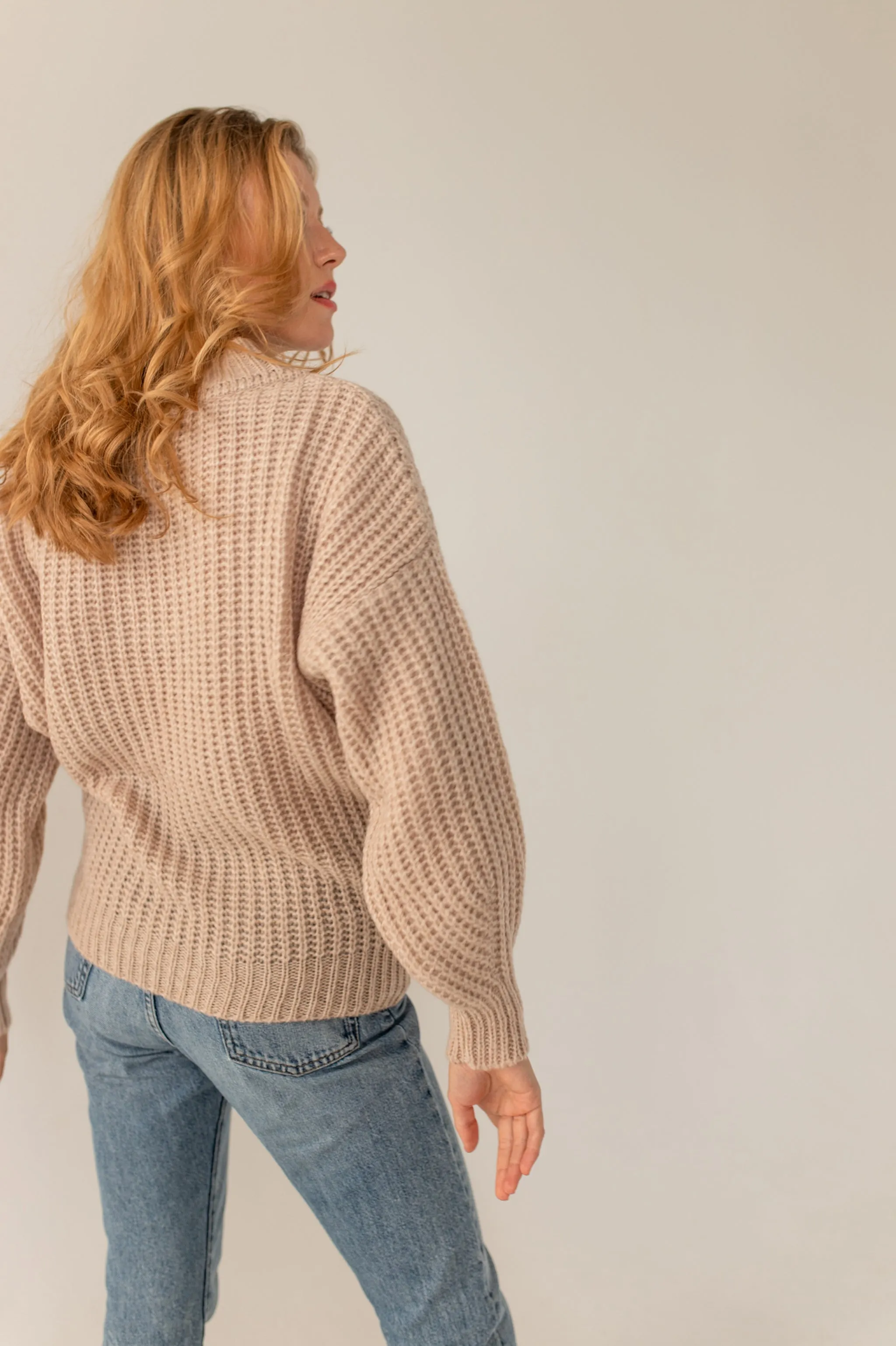 Victoria Merino Wool Sweater- Beige
