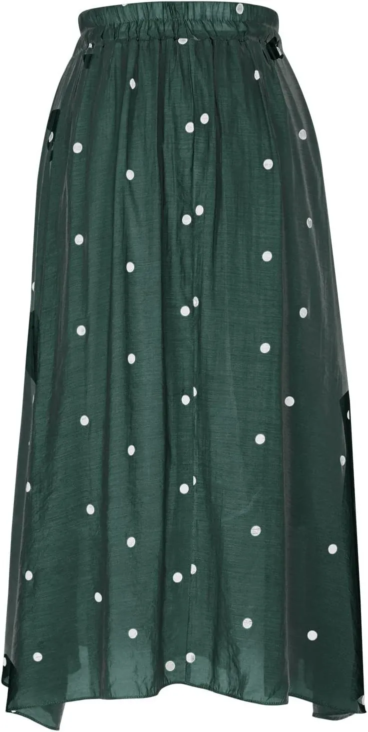 Womens Plus Size Maxi Skirt Linen Cotton Skirts Summer Causal Swiss Dot Elastic Waist Long Skirt Dress Clothes 2024